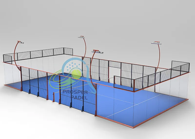 Panor&aacute;mica completa de tubo de acero de forma especial Padel Court JZX-014