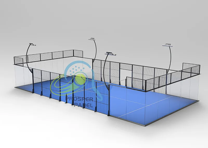 Panor&aacute;mica completa de tubo de acero de forma especial Padel Court JZX-014