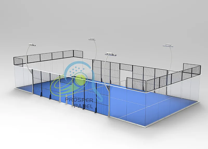 Panor&aacute;mica completa de tubo de acero de forma especial Padel Court JZX-014